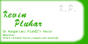 kevin pluhar business card